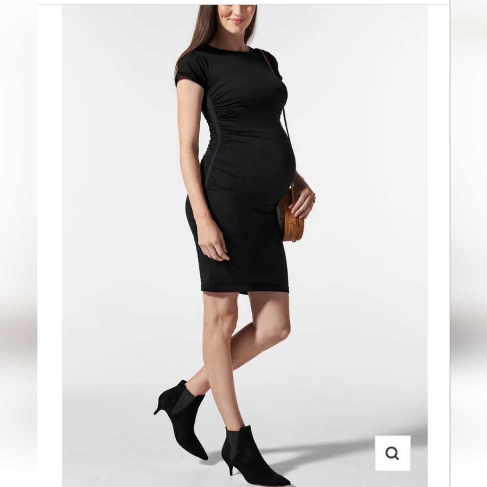 Blanqi Maternity Ruched Cap Sleeve Dress Size S/M